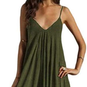 Artfish Women's Summer Spaghetti Strap Loose Harem Jumpsuits Baggy V Neck